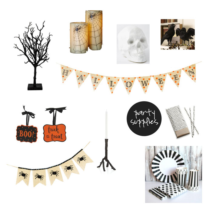 black and white halloween decorations