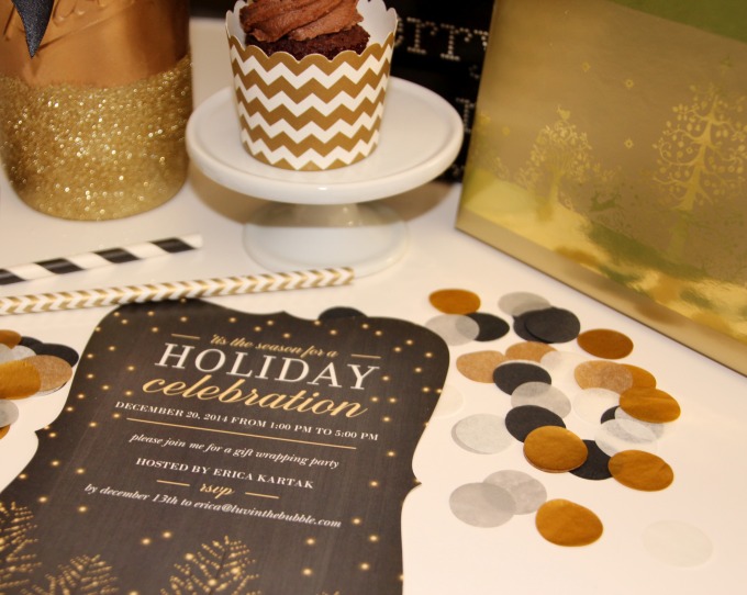 Holiday gift wrapping party with Shutterfly invitations