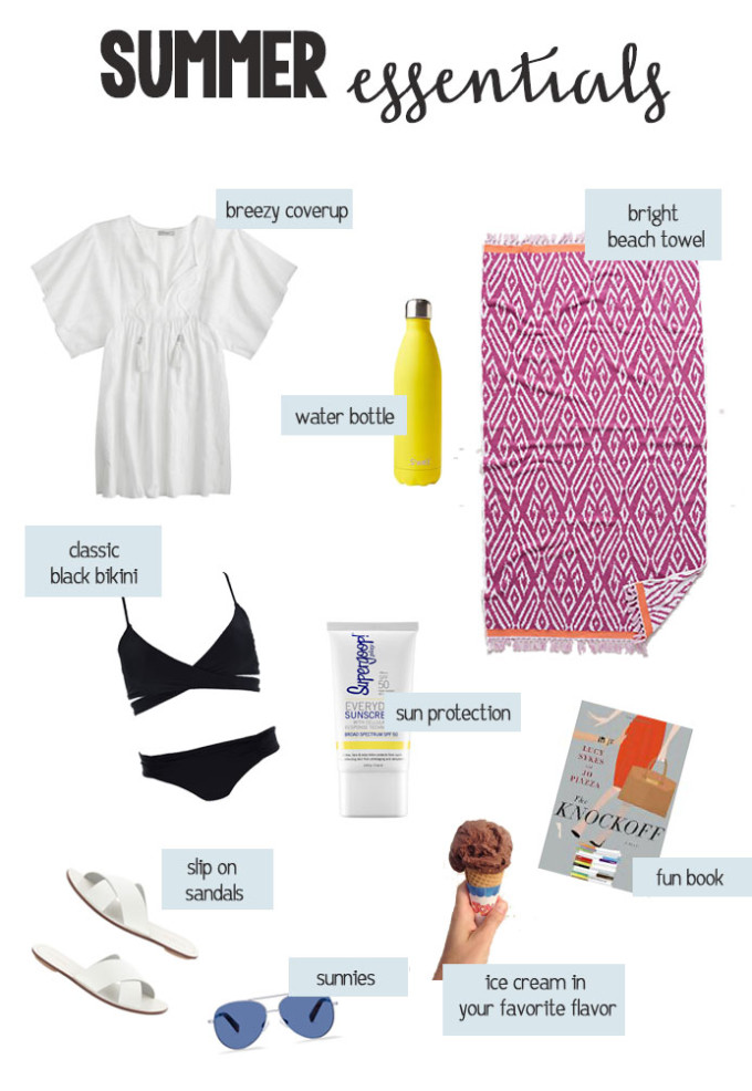 Summer essentials for a day at the beach