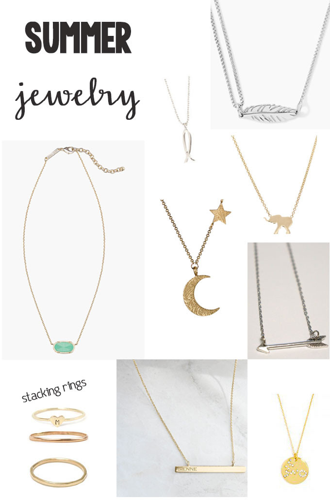 dainty summer necklaces and stacking rings