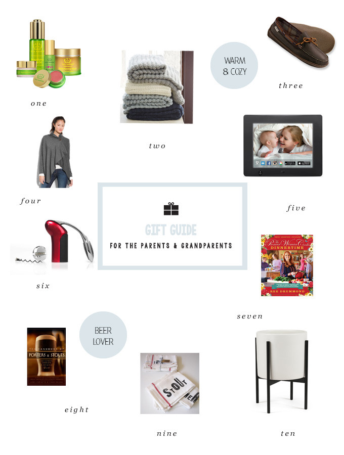 Gift ideas for the parents and grandparents
