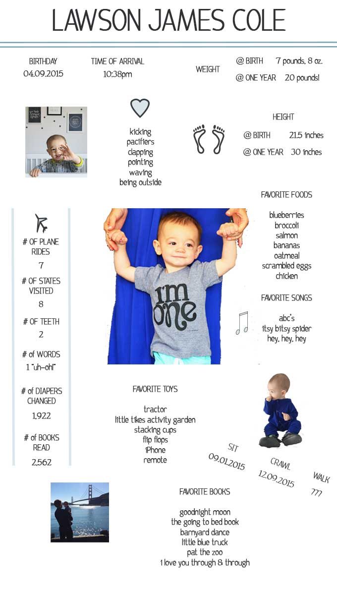 Baby's Year One Infographic