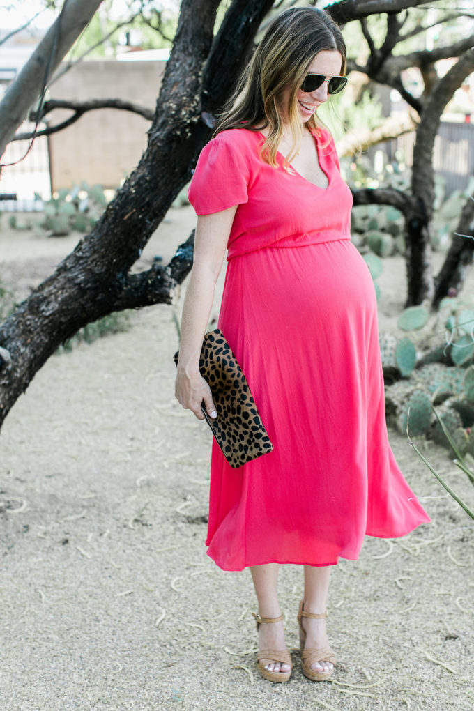 Wayf Blouson Midi Dress, Pregnancy Style,